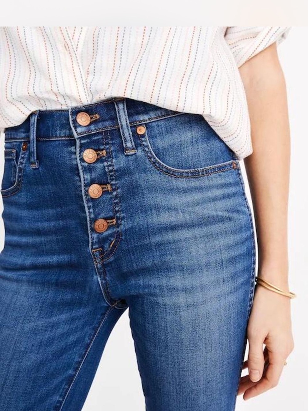 Madewell High-Rise Button-Fly Dark Blue Jeans